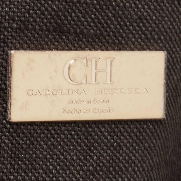 Pre Owned CH Carolina Herrera Dark Brown/Multicolor Signature Canvas Medium Inro Crossbody bag
