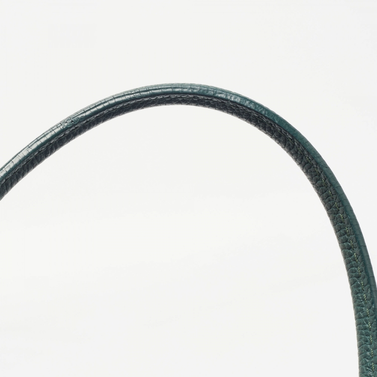 Pre Owned CH Carolina Herrera Green Leather Flap Tote