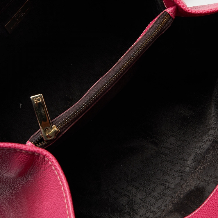 Pre Owned CH Carolina Herrera Pink Grained Leather Matteo Tote