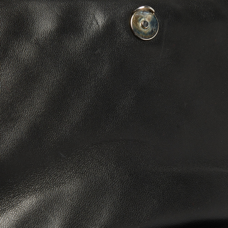 Pre Owned CH Carolina Herrera Black Quilted Leather Flap Bag