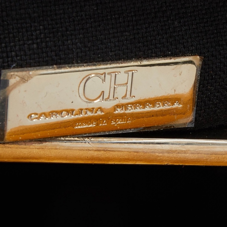 Pre Owned CH Carolina Herrera Tricolor Leather Top Handle Bag