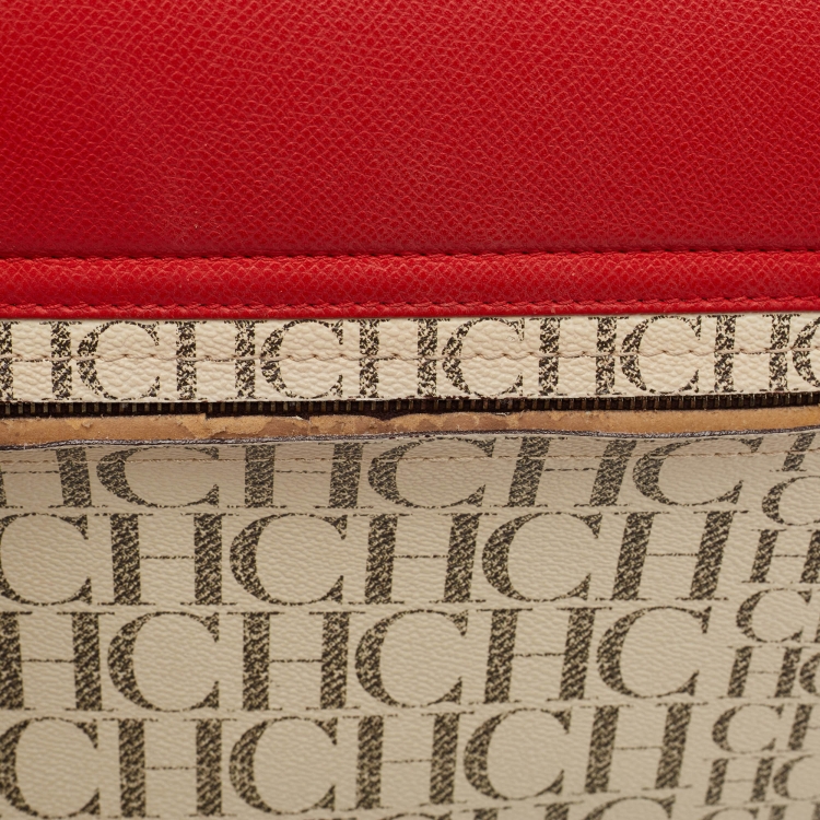 Pre Owned CH Carolina Herrera Multicolor Monogram Coated Canvas Top Handle Bag