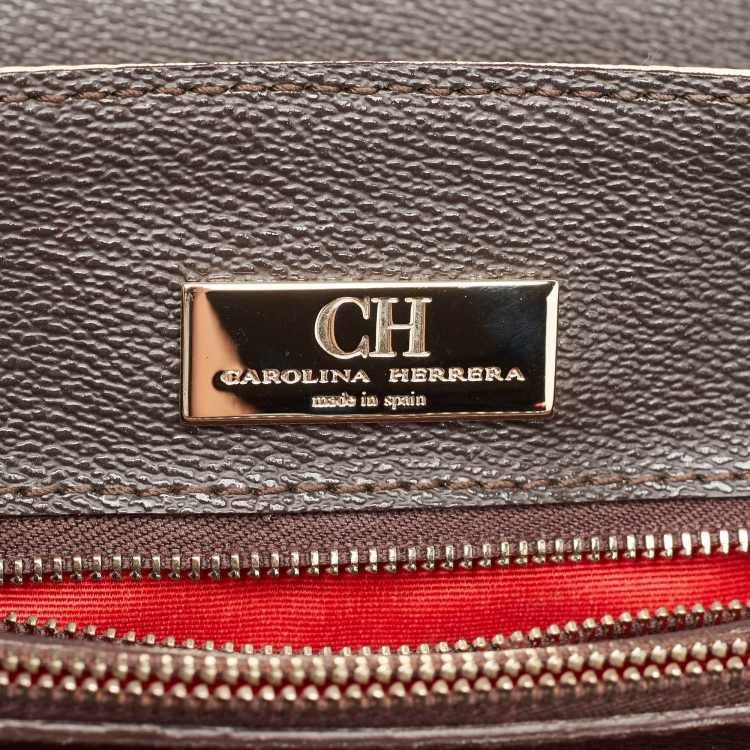 Pre Owned CH Carolina Herrera Multicolor Monogram Coated Canvas Top Handle Bag