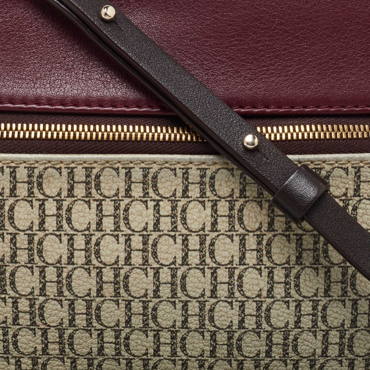 Pre Owned CH Carolina Herrera Tricolor Monogram Coated Canvas and Leather Inro Crossbody Bag