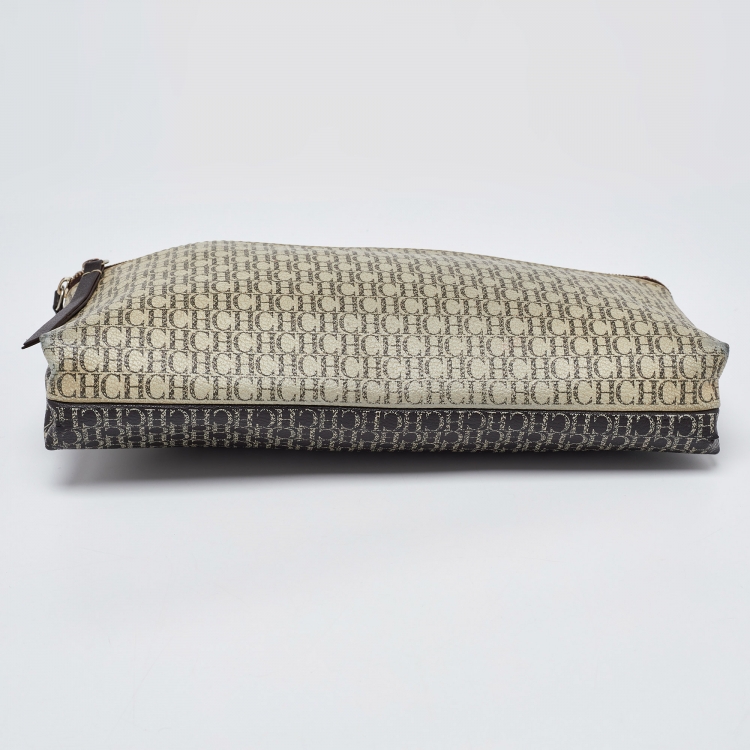 Pre Owned CH Carolina Herrera Tricolor Monogram Coated Canvas and Leather Inro Crossbody Bag