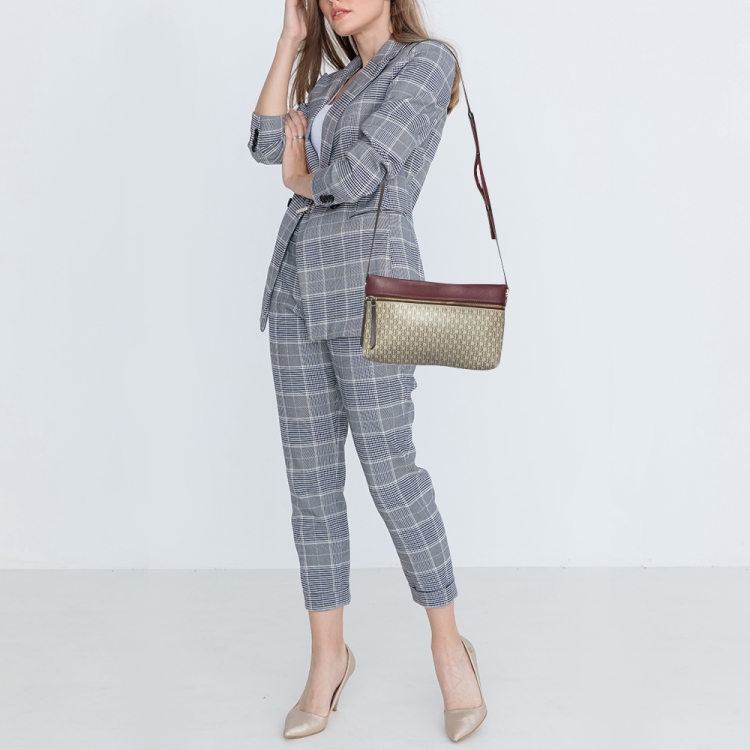 Pre Owned CH Carolina Herrera Tricolor Monogram Coated Canvas and Leather Inro Crossbody Bag