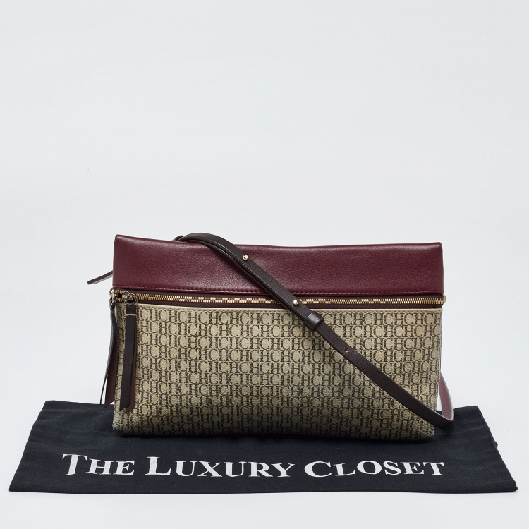 Pre Owned CH Carolina Herrera Tricolor Monogram Coated Canvas and Leather Inro Crossbody Bag