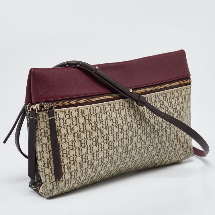 Pre Owned CH Carolina Herrera Tricolor Monogram Coated Canvas and Leather Inro Crossbody Bag