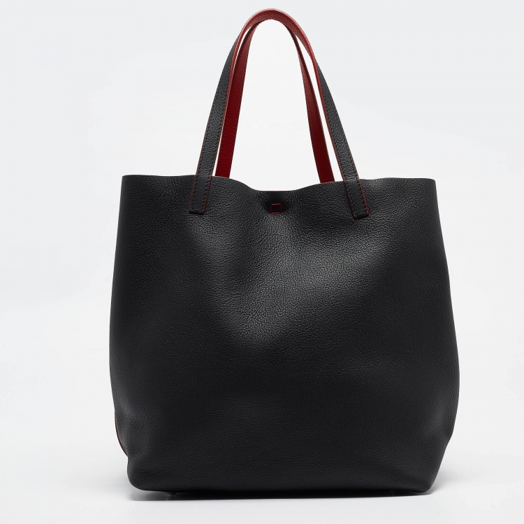 Pre Owned CH Carolina Herrera Black Leather Large Matryoshka Locked Tote