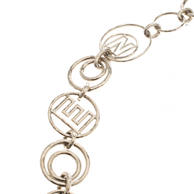 Pre Owned Chanel CC Logo Charm Gold Tone Chain Link Belt / Necklace