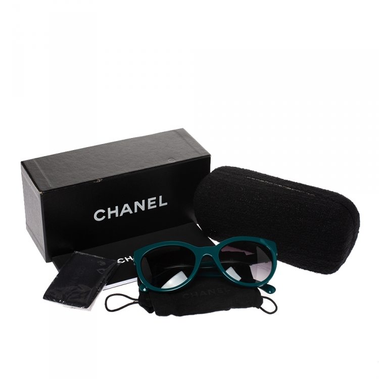 Pre Owned Chanel Dark Green Gradient 5315-A Wayfarer Sunglasses