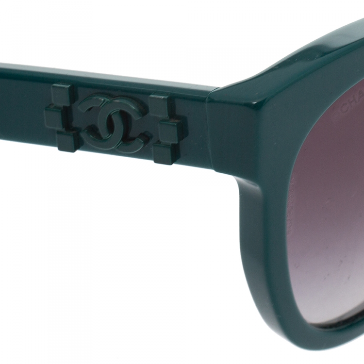 Pre Owned Chanel Dark Green Gradient 5315-A Wayfarer Sunglasses