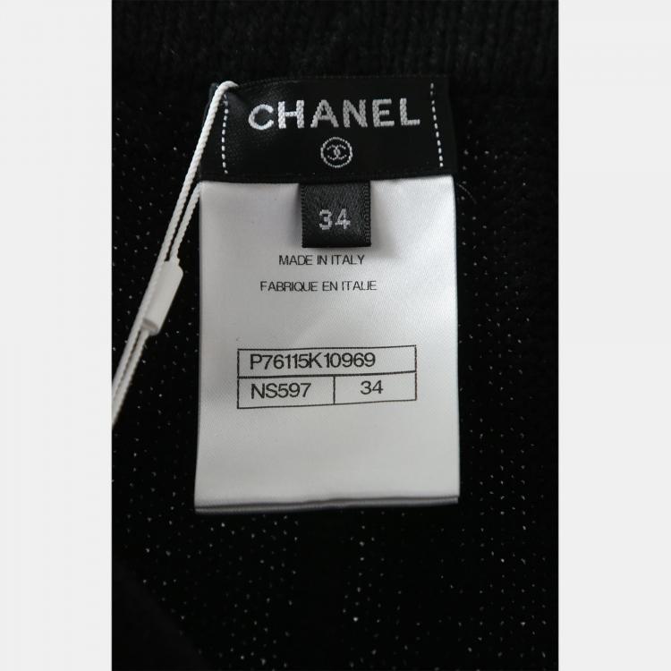 Pre Owned Chanel Black Fur Embellished Knit Shorts S