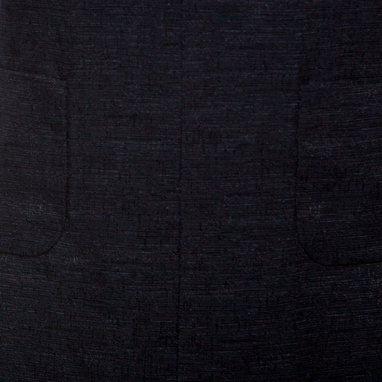 Pre Owned Chanel Black Textured Patch Pocket Detail Sleeveless Dress M