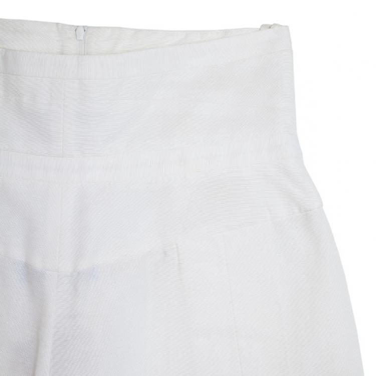 Pre Owned Chanel High Waist Pleated Shorts M