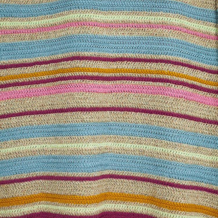 Pre Owned Chanel Resort 2011 Striped Long Sleeve Dress M