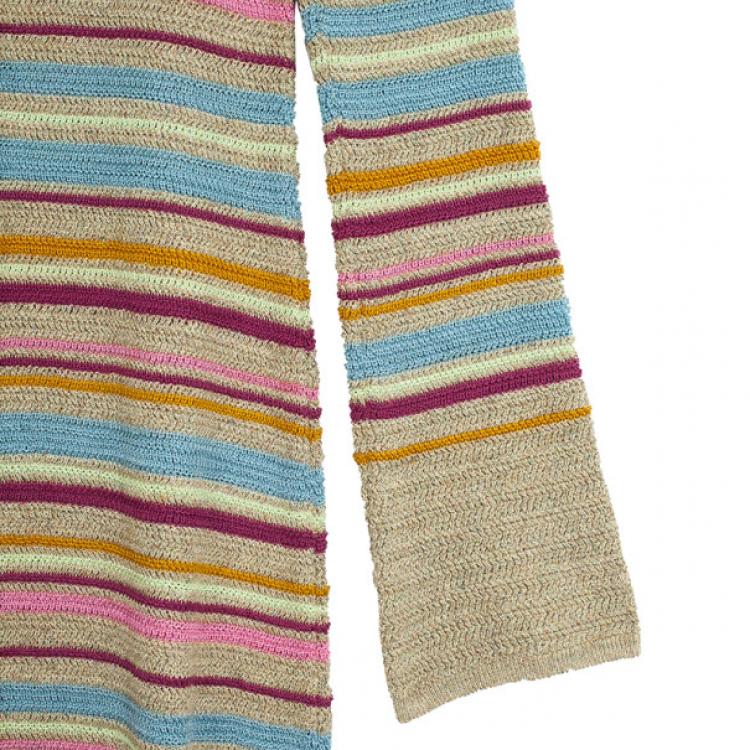 Pre Owned Chanel Resort 2011 Striped Long Sleeve Dress M