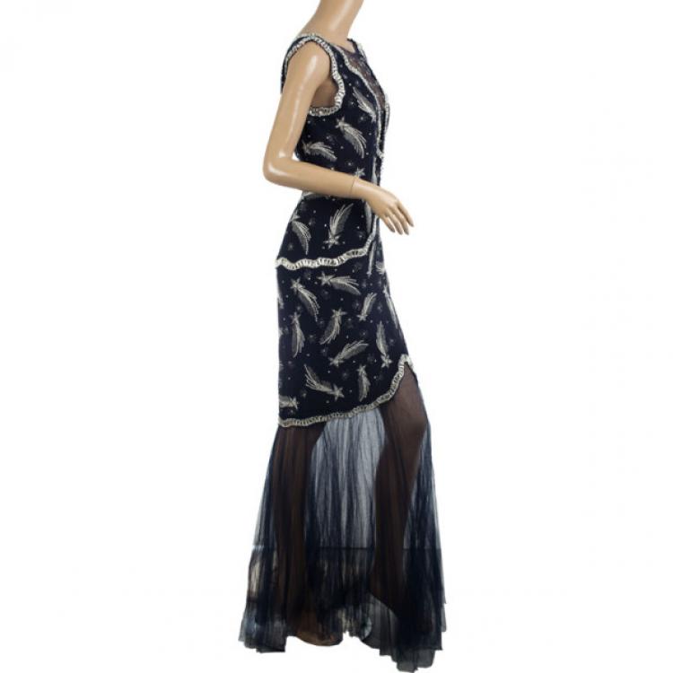 Pre Owned Chanel Cruise 2012 Star Cocktail Dress L