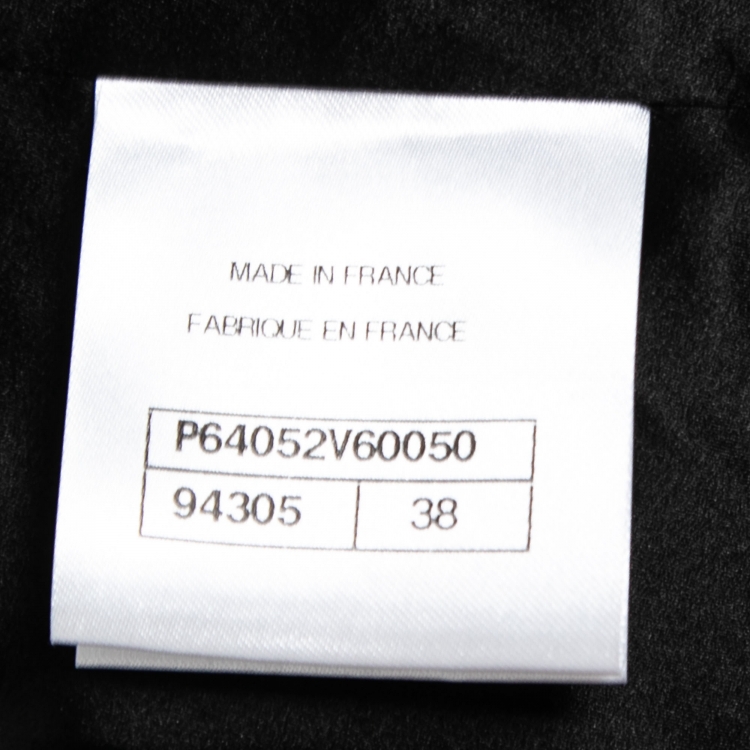 Pre Owned Chanel Black Silk Contrast Trimmed Long Sleeve Jacket M