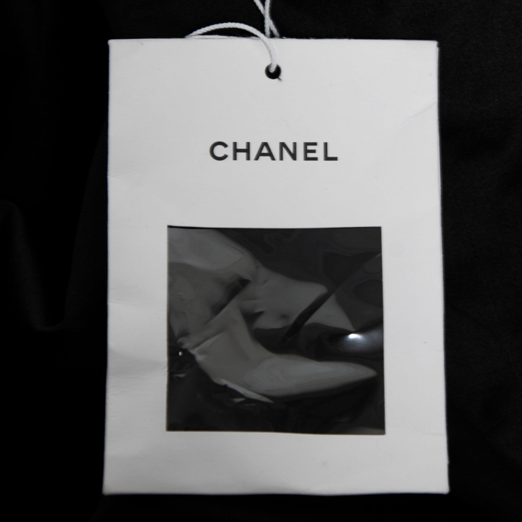 Pre Owned Chanel Black Silk Contrast Trimmed Long Sleeve Jacket M