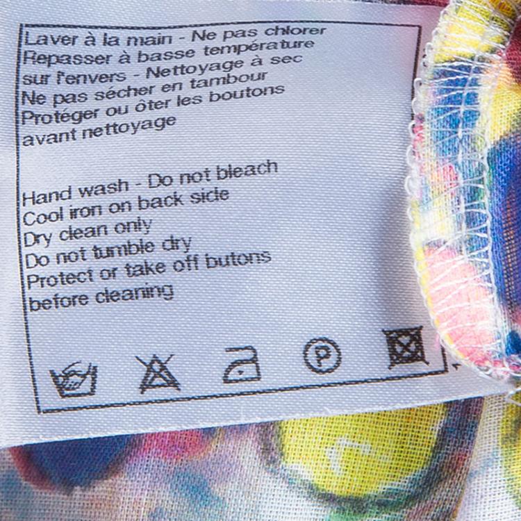 Pre Owned Chanel Multicolor Polka Dot Long Sleeve Dress L