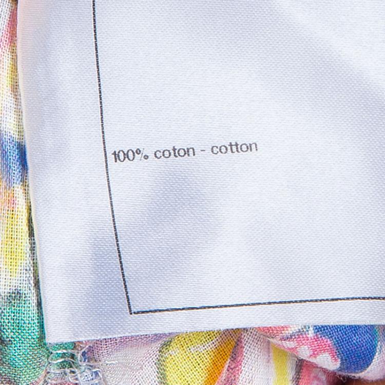 Pre Owned Chanel Multicolor Polka Dot Long Sleeve Dress L