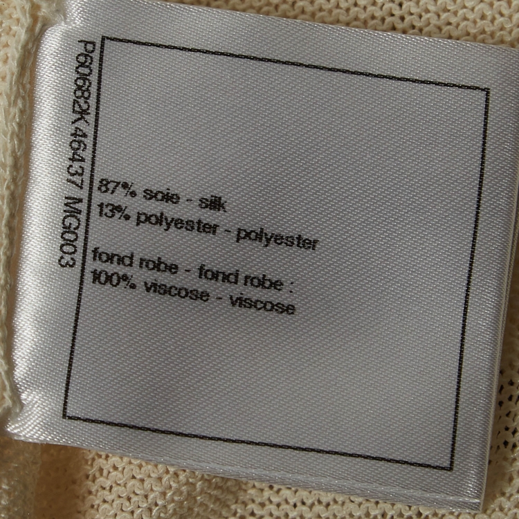 Pre Owned Chanel White/Black Knit Pocket Detail Mini Dress M