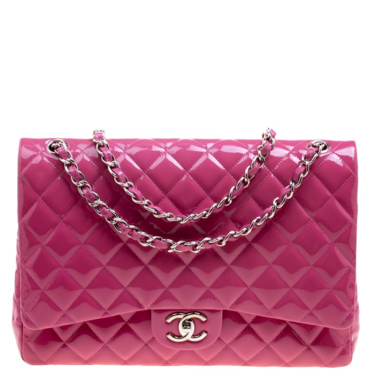 Chanel Pink Quilted Patent Leather Maxi Classic Double Flap Bag Chanel |  The Luxury Closet