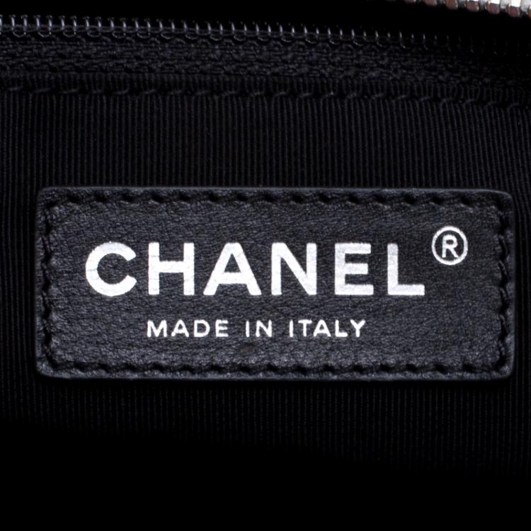 Pre Owned Chanel Grey Quilted Iridescent Leather Chic Quilt Bowling Bag