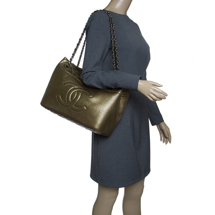 Chanel Bronze Leather Timeless CC Soft Shopping Tote Chanel