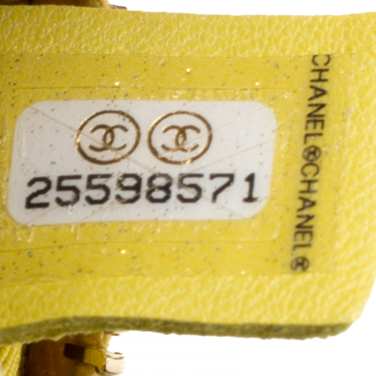 Pre Owned Chanel Yellow Quilted Leather Waist Bag