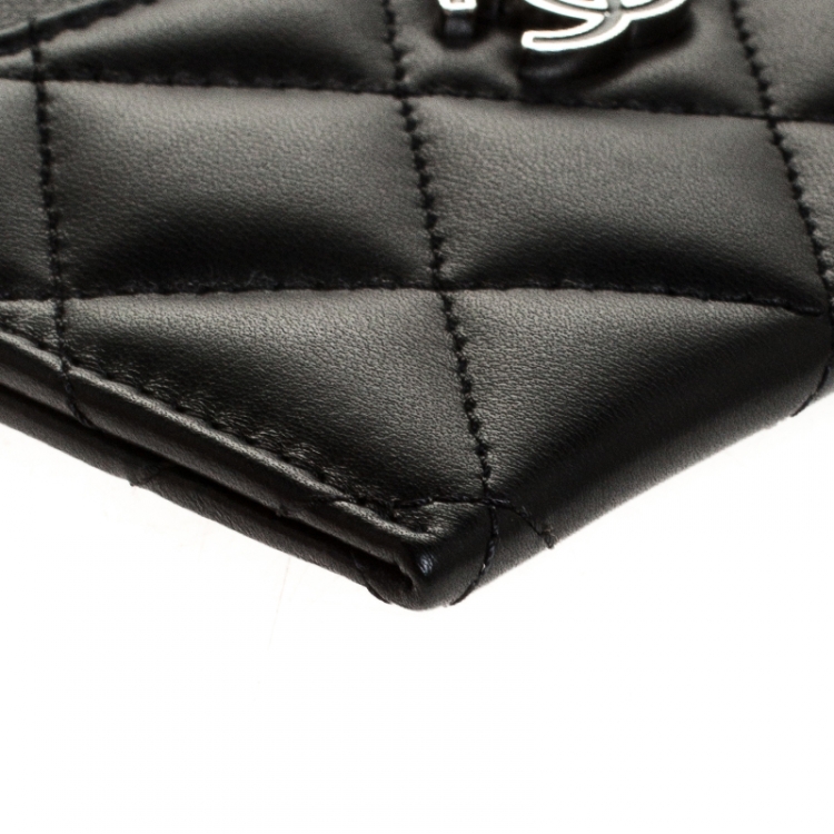 Pre Owned Chanel Black Quilted Leather Classic Card Holder