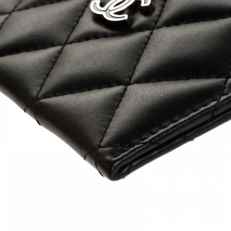 Pre Owned Chanel Black Quilted Leather Classic Card Holder