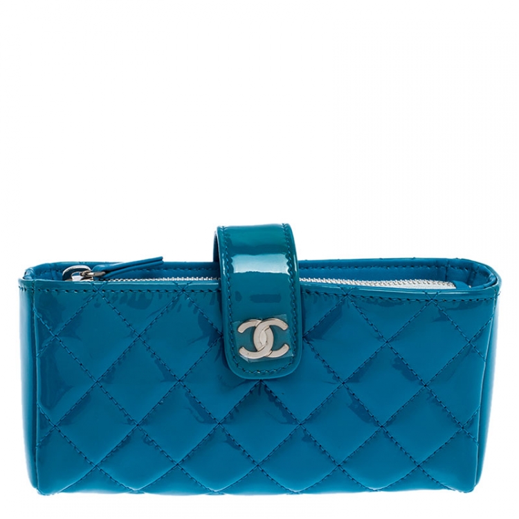 Chanel Teal Blue Quilted Patent Leather WOC Clutch Chanel | The Luxury  Closet