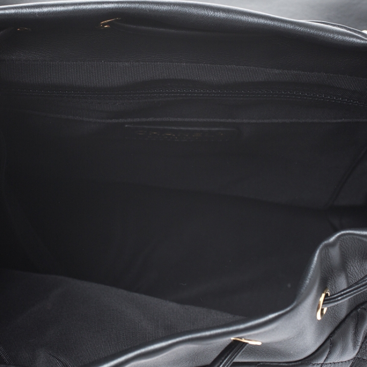 Pre Owned Chanel Black Quilted Leather Large Urban Spirit Backpack 