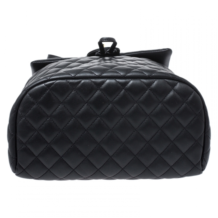 Pre Owned Chanel Black Quilted Leather Large Urban Spirit Backpack 