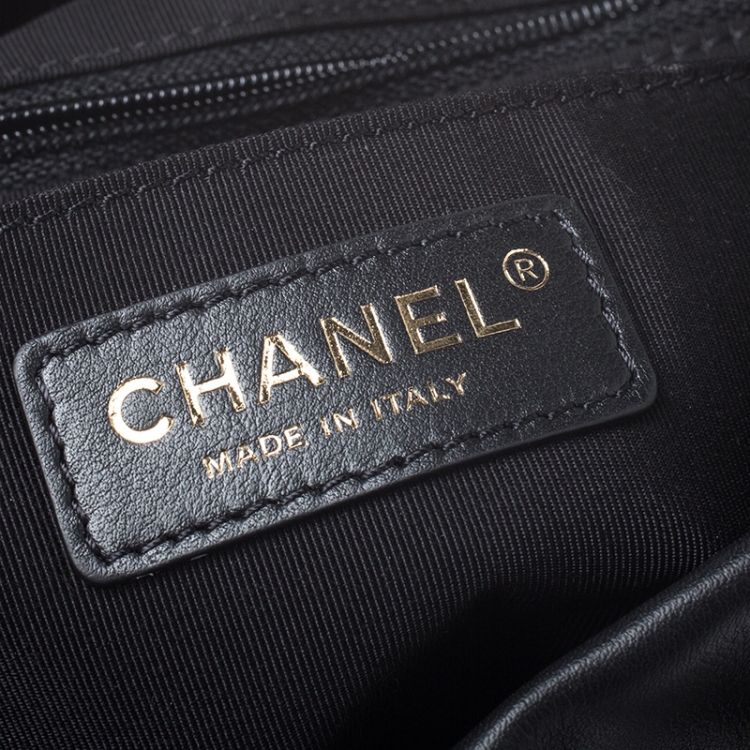 Pre Owned Chanel Black Quilted Leather Large Urban Spirit Backpack 