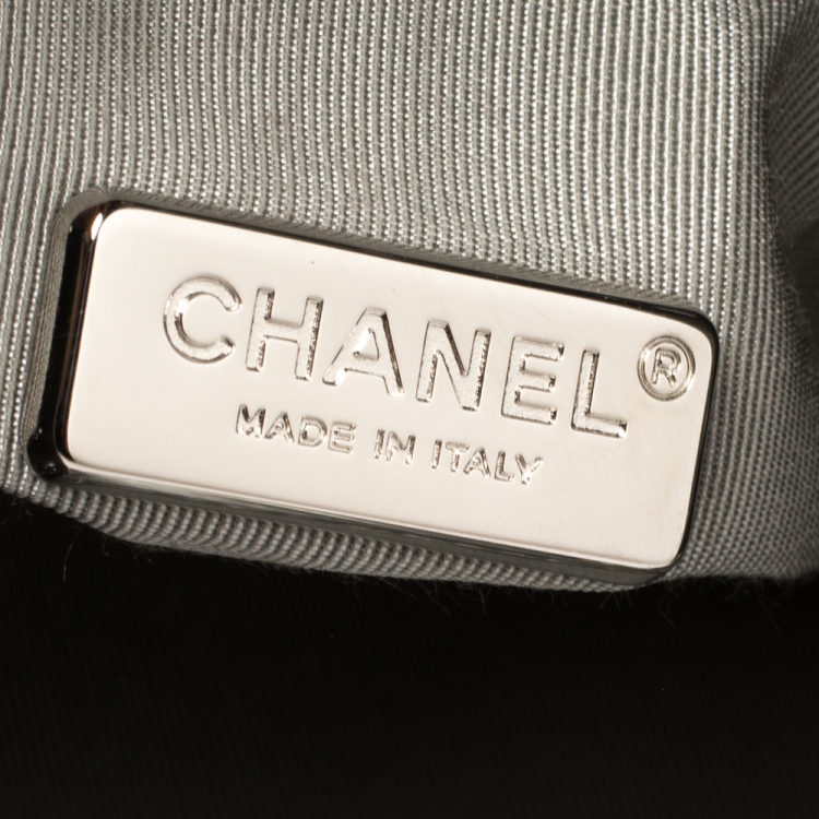 Pre Owned Chanel Silver Quilted Leather Large Seoul Backpack