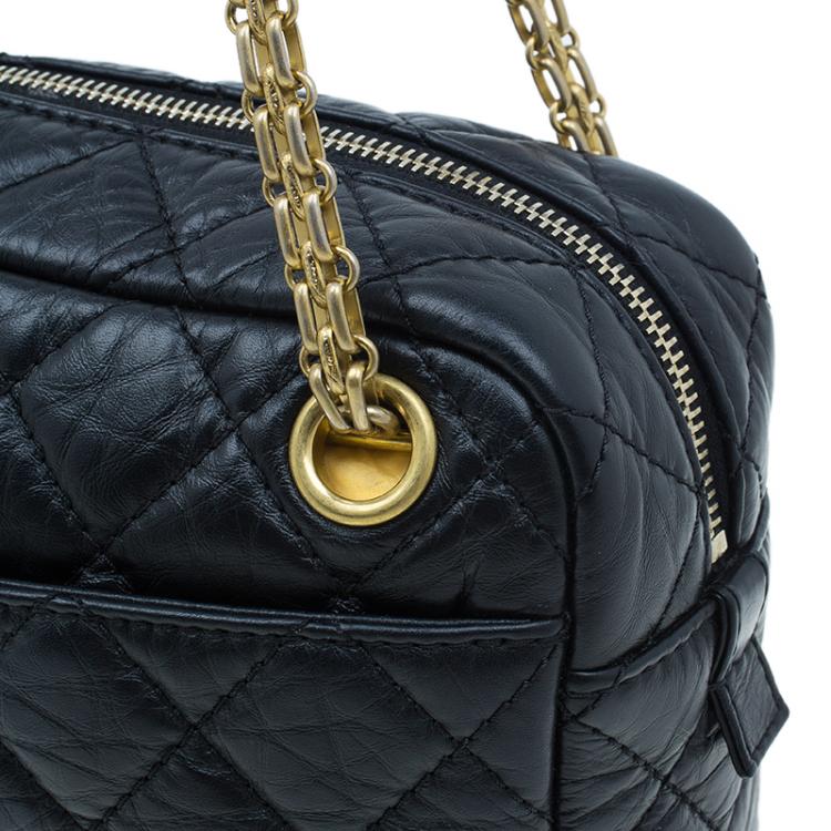 Pre Owned Chanel Black Leather Small Reissue Camera Bag