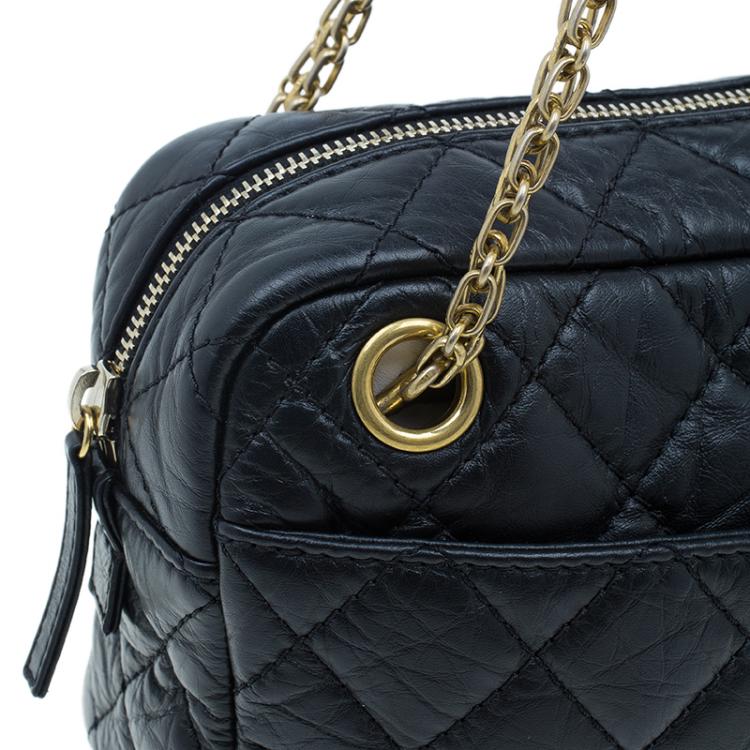 Pre Owned Chanel Black Leather Small Reissue Camera Bag