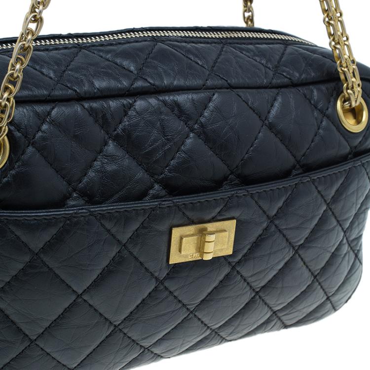 Pre Owned Chanel Black Leather Small Reissue Camera Bag