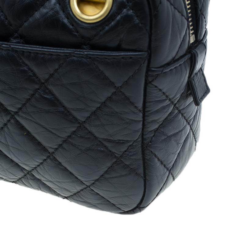 Pre Owned Chanel Black Leather Small Reissue Camera Bag