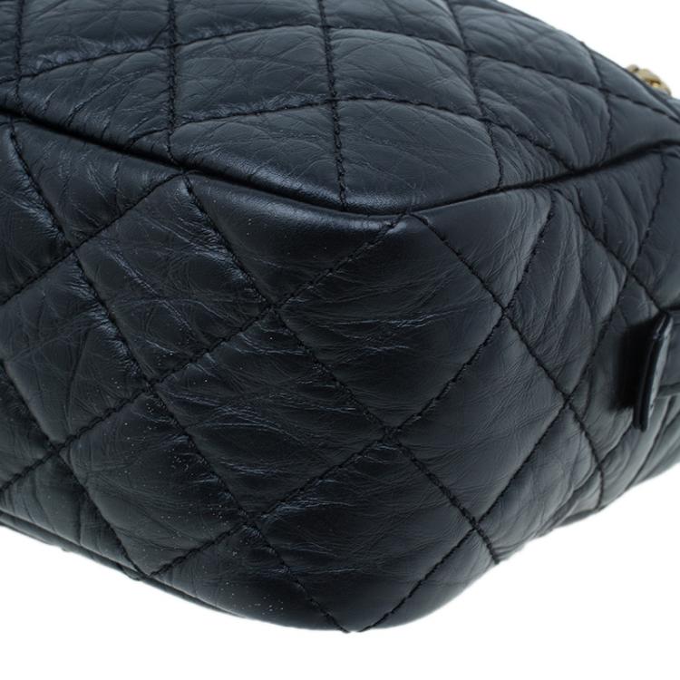 Pre Owned Chanel Black Leather Small Reissue Camera Bag