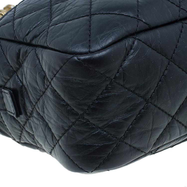 Pre Owned Chanel Black Leather Small Reissue Camera Bag