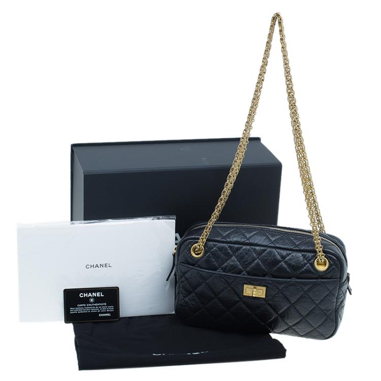 Pre Owned Chanel Black Leather Small Reissue Camera Bag