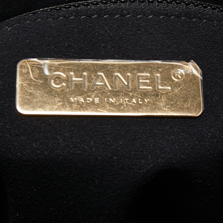 Pre Owned Chanel Gold Croc Embossed Leather Drawstring Backpack