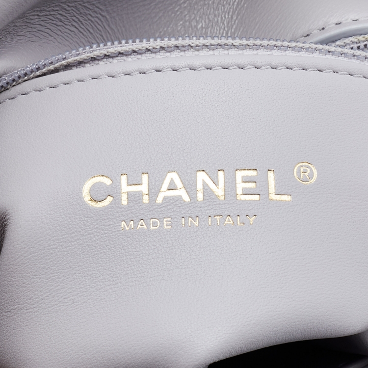 Pre Owned Chanel Grey Quilted Leather Medium Color Match Flap Bag