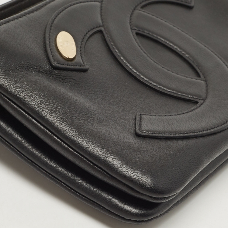 Pre Owned Chanel Black Leather CC Mania Double Zip Waist Belt Bag