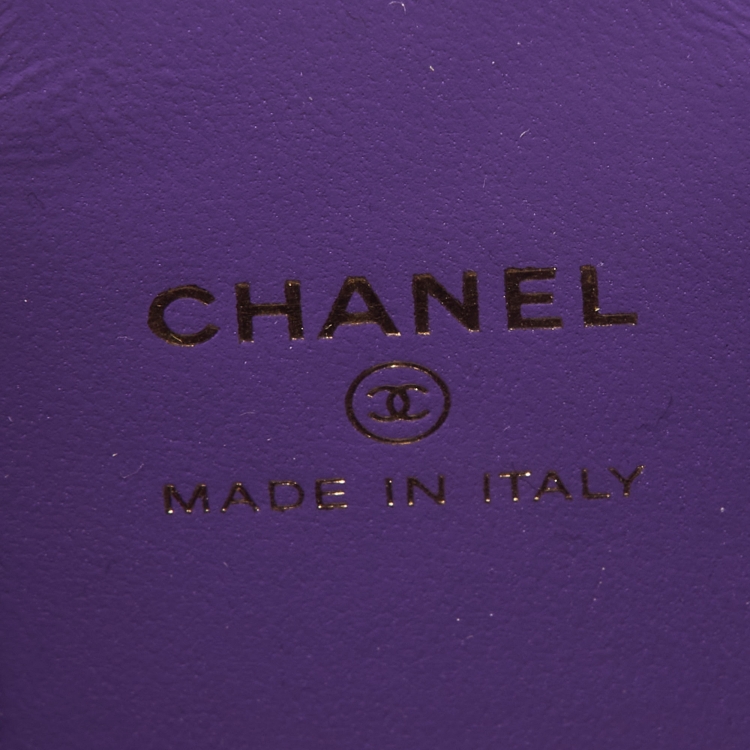 Pre Owned Chanel Purple Quilted Leather Small Vanity Case Top Handle Bag