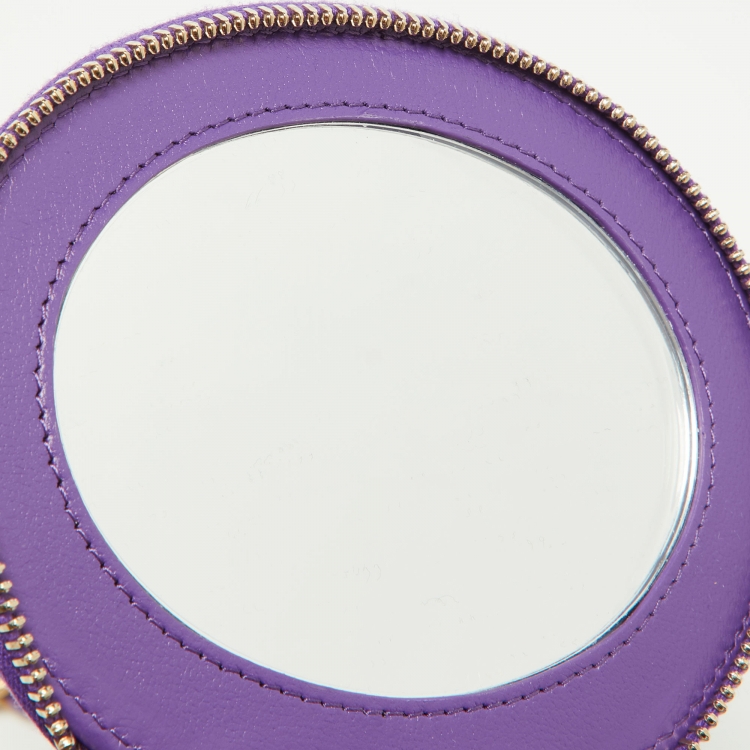 Pre Owned Chanel Purple Quilted Leather Small Vanity Case Top Handle Bag